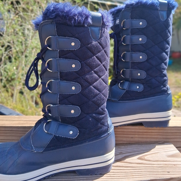Polar Winter Pac Boots. Lace-Up, Dark Blue Ladies size 10, EU 41 - Picture 2 of 9